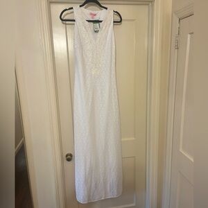 Lilly Pulitzer White Sleeveless V-neck Maxi Gown